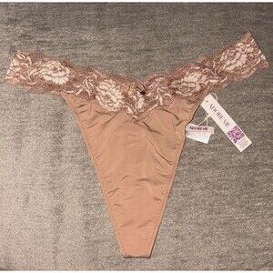 Adore Me Panty Thong XL NWT Beige "Cafe au Lait" So Pretty!